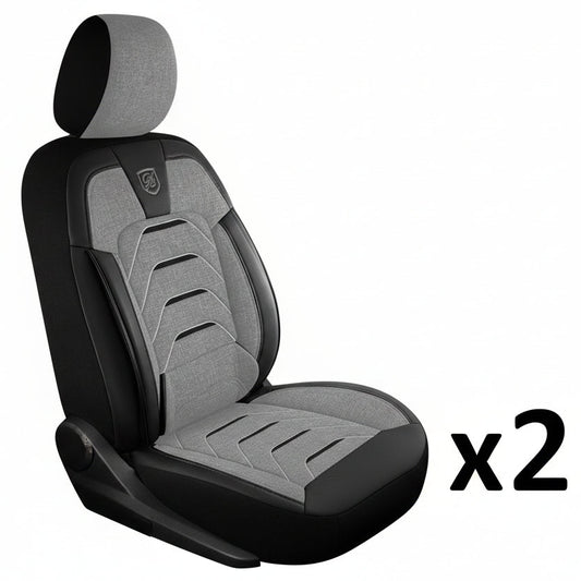 Premium Autositzbezug Giovanni Butti Bodrum, Farbe Grau-Schwarz – passend für Ihr Fahrzeug Vordersitz Mode x2