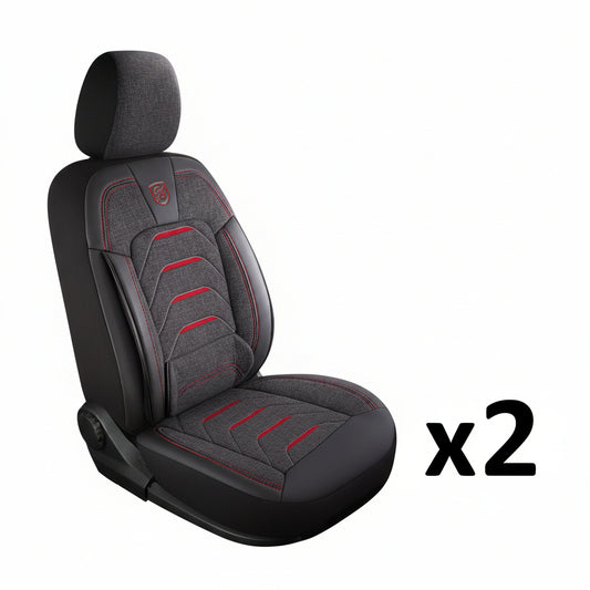 Premium Autositzbezug Giovanni Butti Bodrum, Farbe Rauchgrau-Rot – passend für Ihr Fahrzeug Vordersitz x2