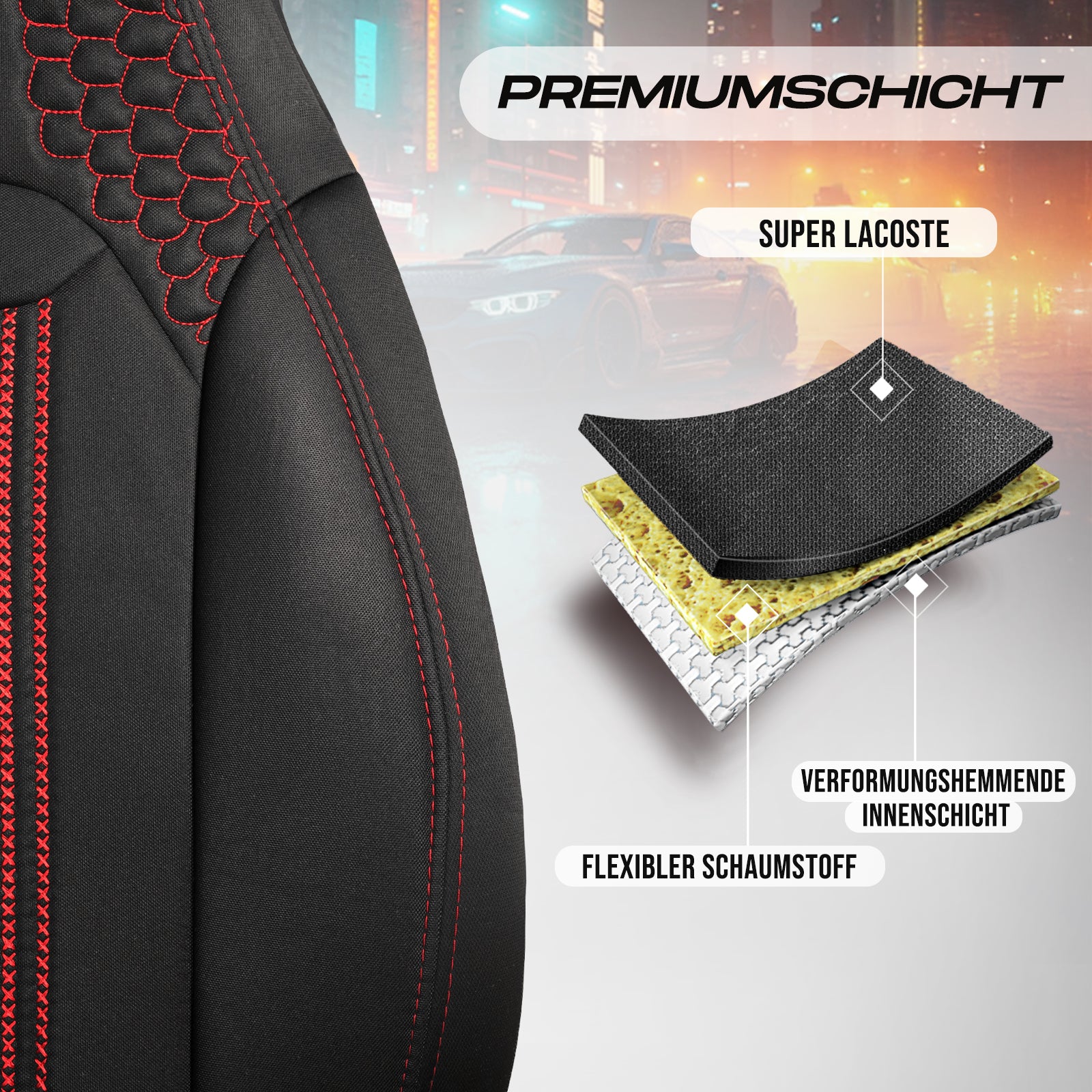 Premium Autositzbezug Hunter, Farbe Schwarz-Grau – passend für viele Fahrzeuge Premiumschicht