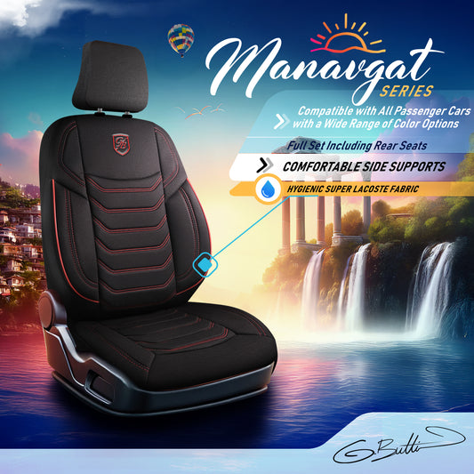 Premium Autositzbezug Manavgat, Farbe Schwarz-Rot – passend für viele Fahrzeuge Mode