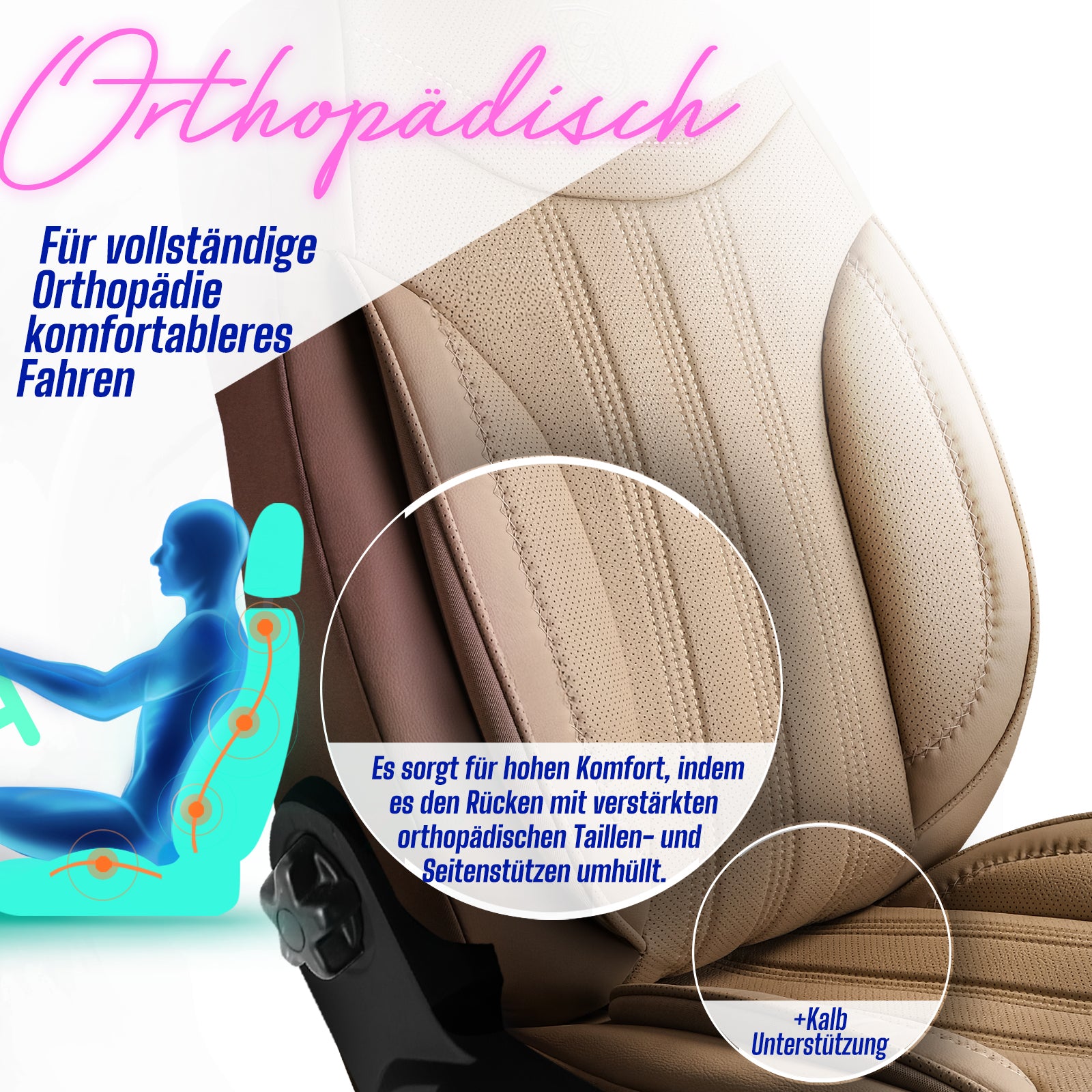 Premium Autositzbezug Miami, Farbe Beige – passend für viele Fahrzeuge Vorteile