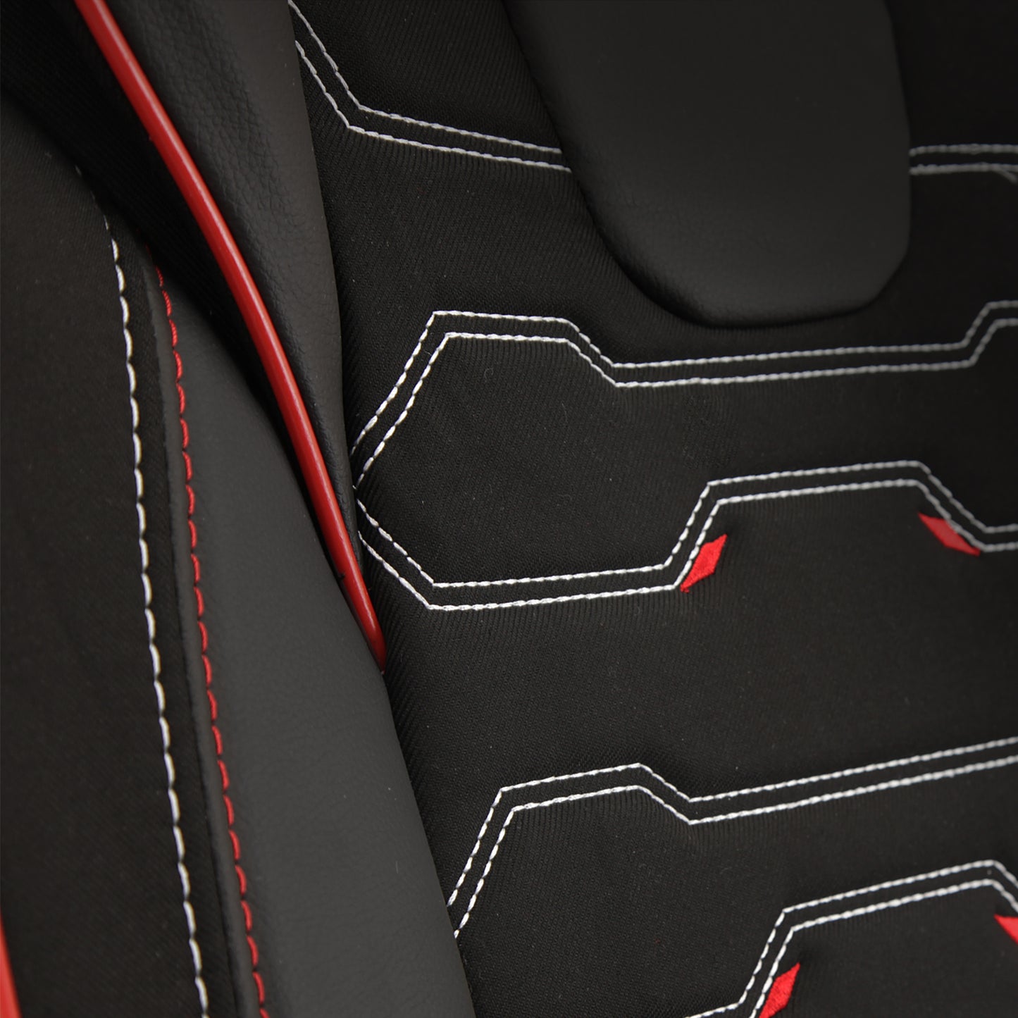 Premium Autositzbezug Sport, Farbe Schwarz-Rot – passend für viele Fahrzeuge Vordersitze nah