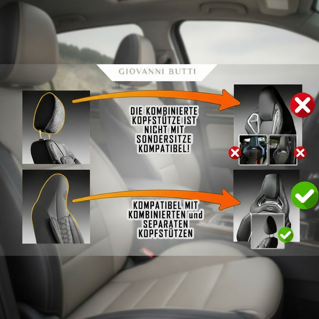 Bodrum Autositzbezug Beige - 2x Premium Vordersitzbezüge