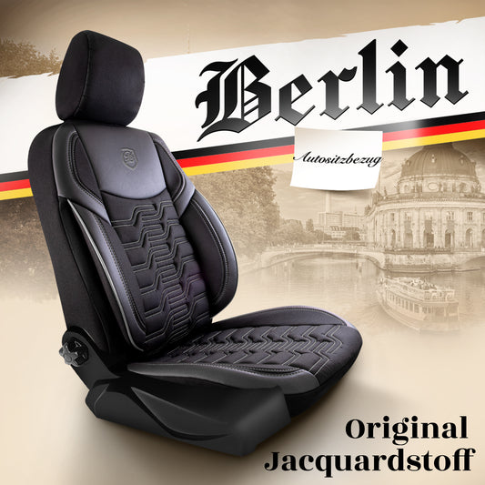 Premium Autositzbezug Berlin, Farbe Grau-Schwarz – passend für viele Fahrzeuge Mode
