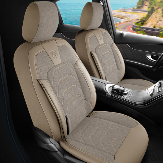 Premium Autositzbezug Bodrum, Farbe Beige – passend für viele Fahrzeuge Vordersitz