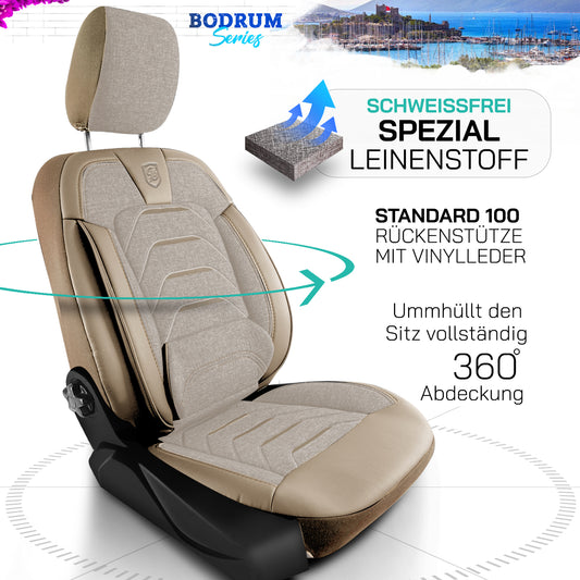 Premium Autositzbezug Bodrum, Farbe Beige – passend für viele Fahrzeuge Vorteil
