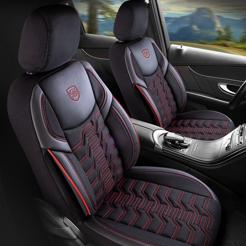Komplett-Set Autositzbezüge Aus Stoff In Rot – Schutz & Style Für Nissan Qashqai, Juke, Note