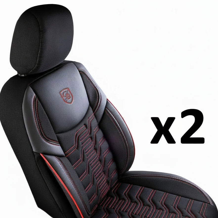 Premium Autositzbezug Giovanni Butti Berlin, Farbe Schwarz-Rot – passend für Ihr Fahrzeug Vordersitz x2