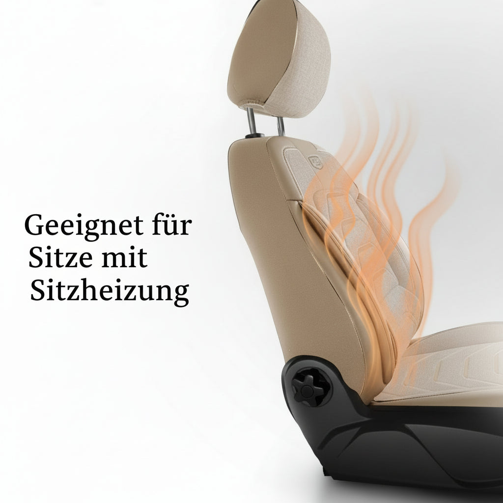 Premium Autositzbezug Giovanni Butti Bodrum, Farbe Beige – passend für viele Fahrzeuge Vordersitz Airbag-Kompatibel