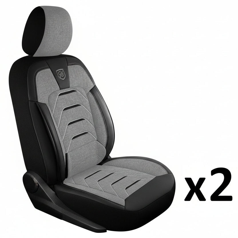 Premium Autositzbezug Giovanni Butti Bodrum, Farbe Grau-Schwarz – passend für Ihr Fahrzeug Vordersitz Mode x2