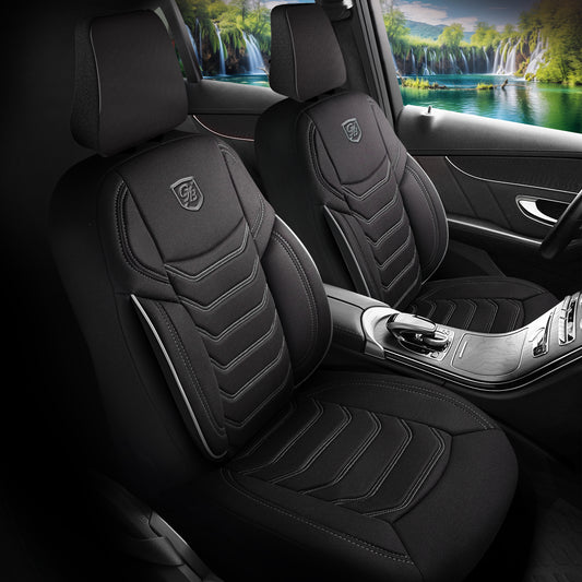 Premium Autositzbezug Giovanni Butti Manavgat Farbe Schwarz-Grau – passend für Ihr Fahrzeug Vordersitz