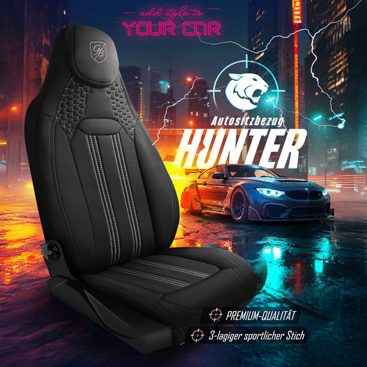 Premium Autositzbezug Hunter, Farbe Schwarz-Grau – passend für viele Fahrzeuge Mode