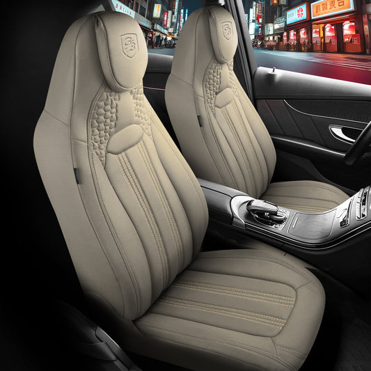 Hunter Autositzbezug Beige - 2x Premium Pilotsitzbezüge vorne
