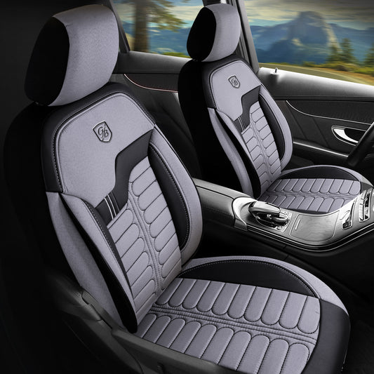 London Autositzbezug Grau-Schwarz - 2x Premium Vordersitzbezüge