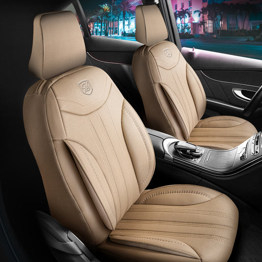 Premium Autositzbezug Miami, Farbe Beige – passend für viele Fahrzeuge Vordersitz