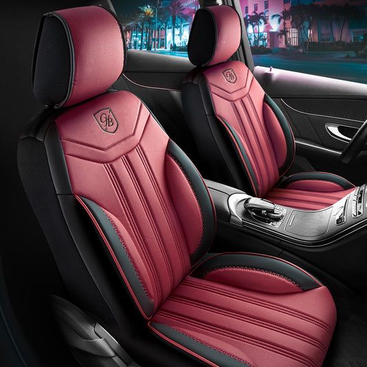 Premium Autositzbezug Miami, Farbe Bordeauxrot-Schwarz – passend für viele Fahrzeuge Vordersitz