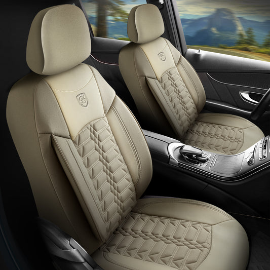 Premium Autositzbezug Venedig, Farbe Beige – passend für viele Fahrzeuge Vordersitz